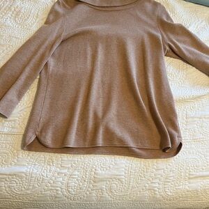 Talbots Women's Cowl Neck Sweater in Tan